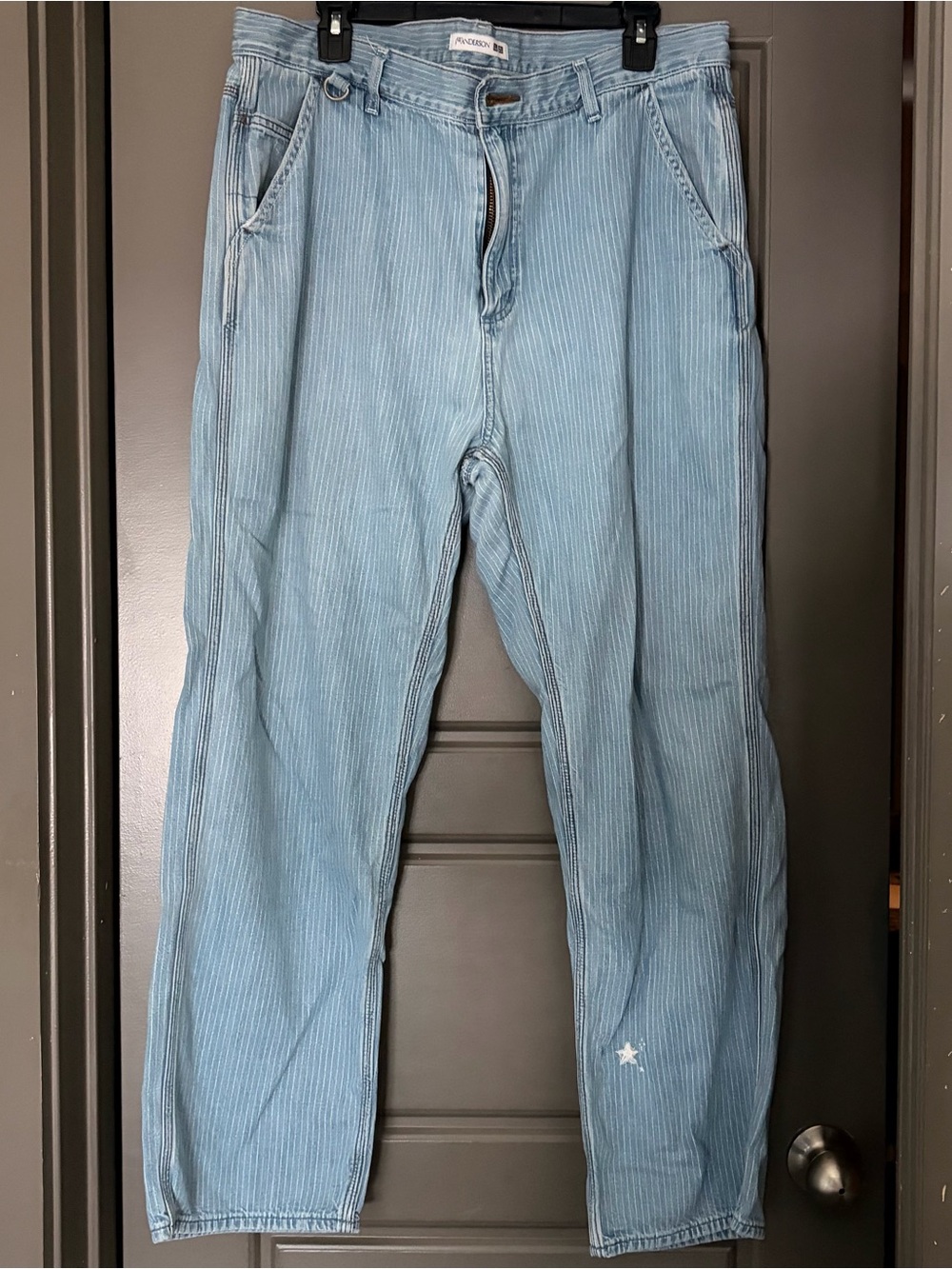 Customized pinstripe jeans | diy art